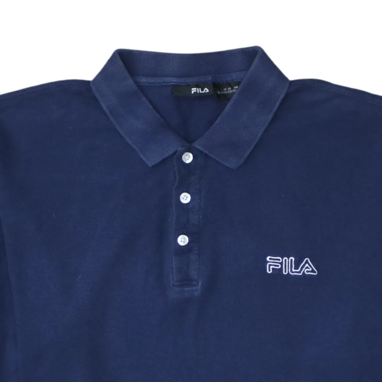 Fila 90's Short Sleeves Quarter Button Polo Shirt XXLarge (2XL) Navy Blue sold by Vintage Club product image thumbnail 3