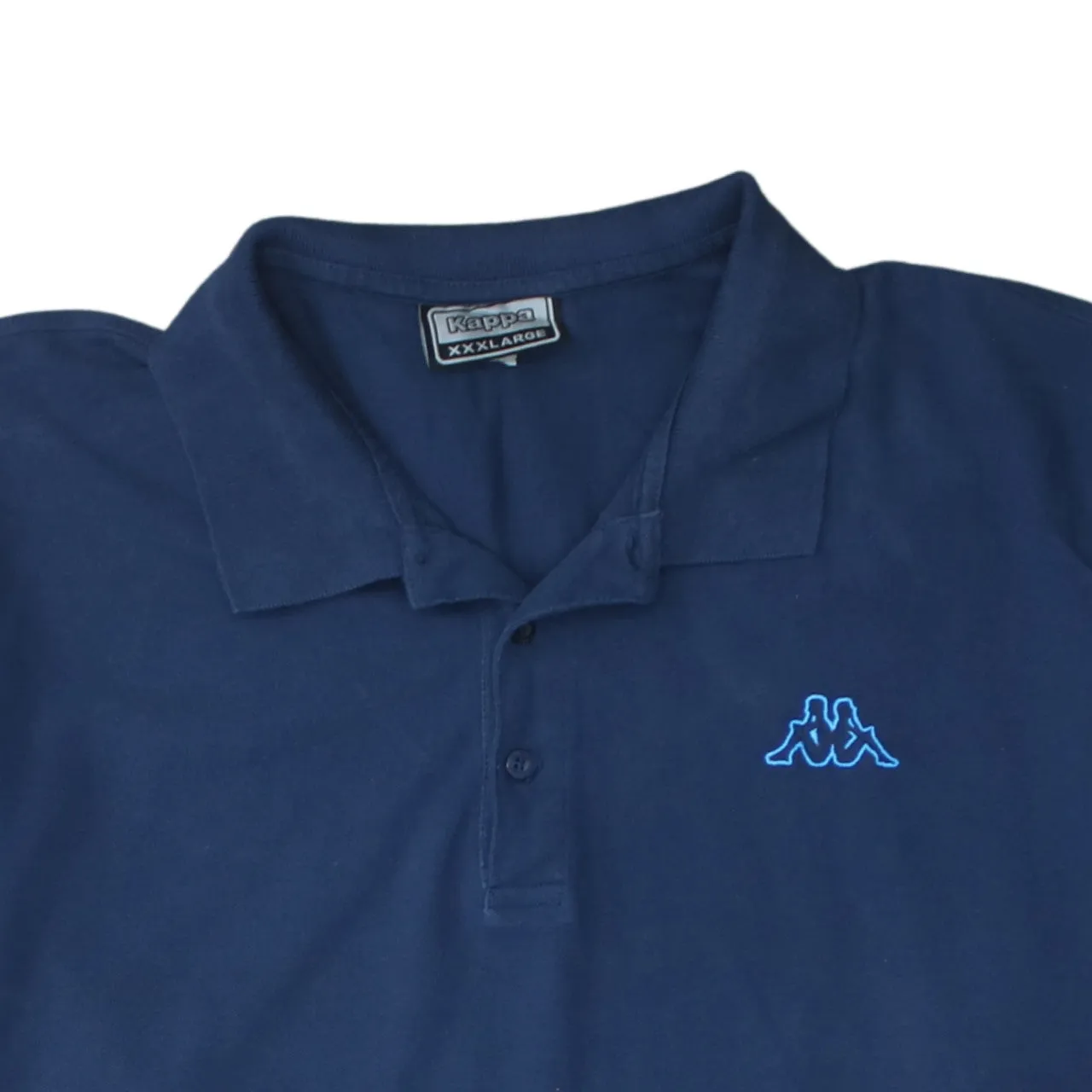 Kappa 90's Short Sleeves Quarter Button Polo Shirt XXXLarge (3XL) Navy Blue sold by Vintage Club product image thumbnail 3