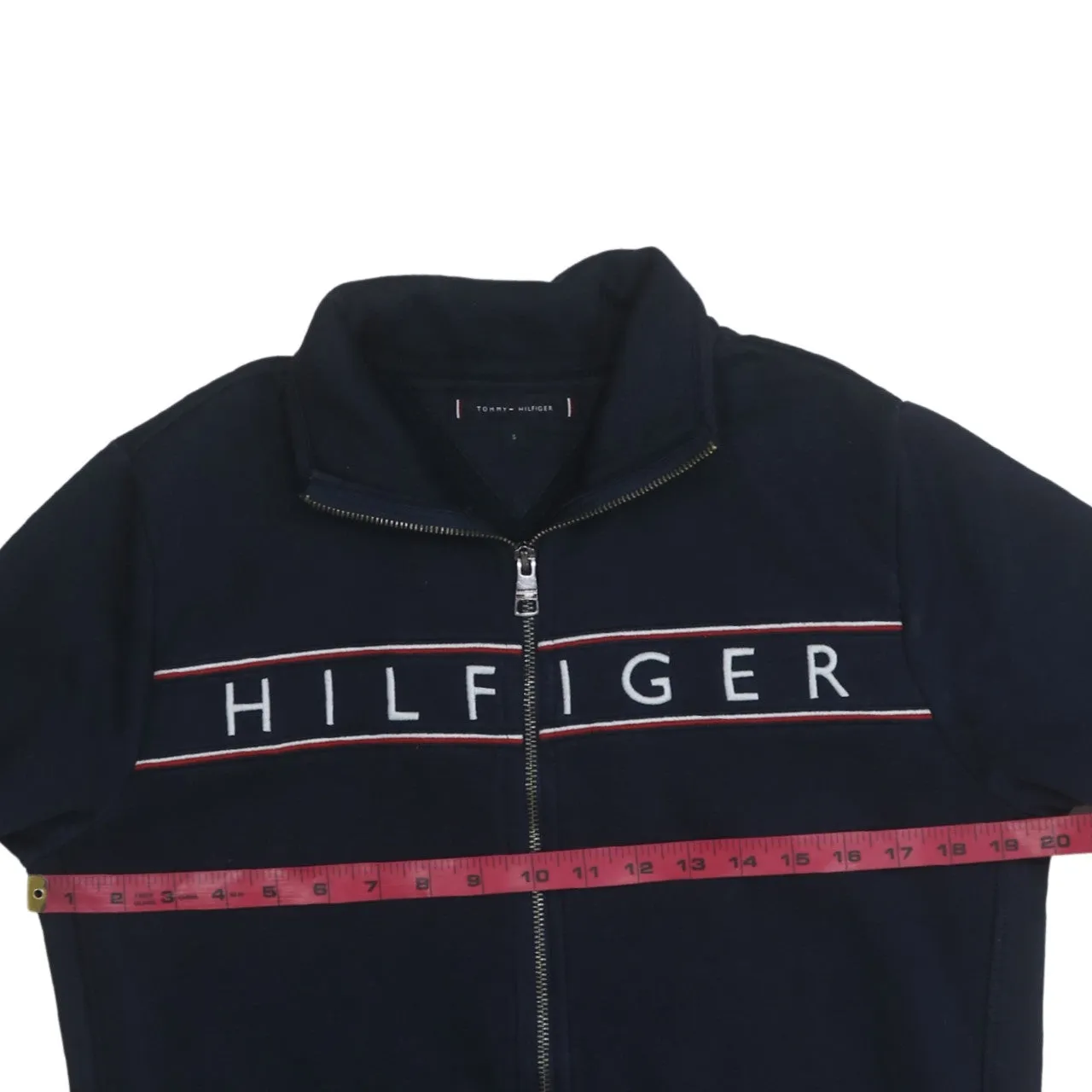 Tommy Hilfiger 90's Hilfiger Full Zip Up Sweatshirt Small Navy Blue sold by Vintage Club product image thumbnail 5