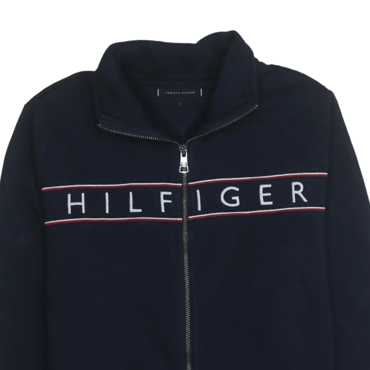 Tommy Hilfiger 90's Hilfiger Full Zip Up Sweatshirt Small Navy Blue sold by Vintage Club product image thumbnail 3