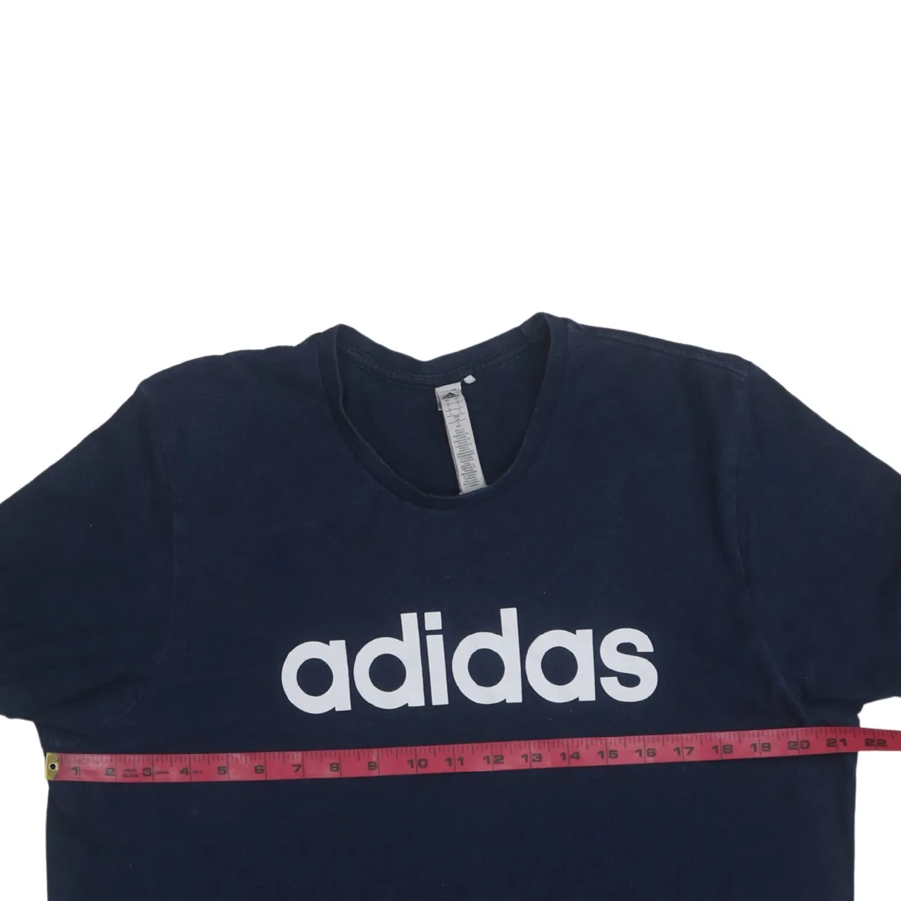 Adidas 90's Spellout Short Sleeves T Shirt Large Navy Blue sold by Vintage Club product image thumbnail 5