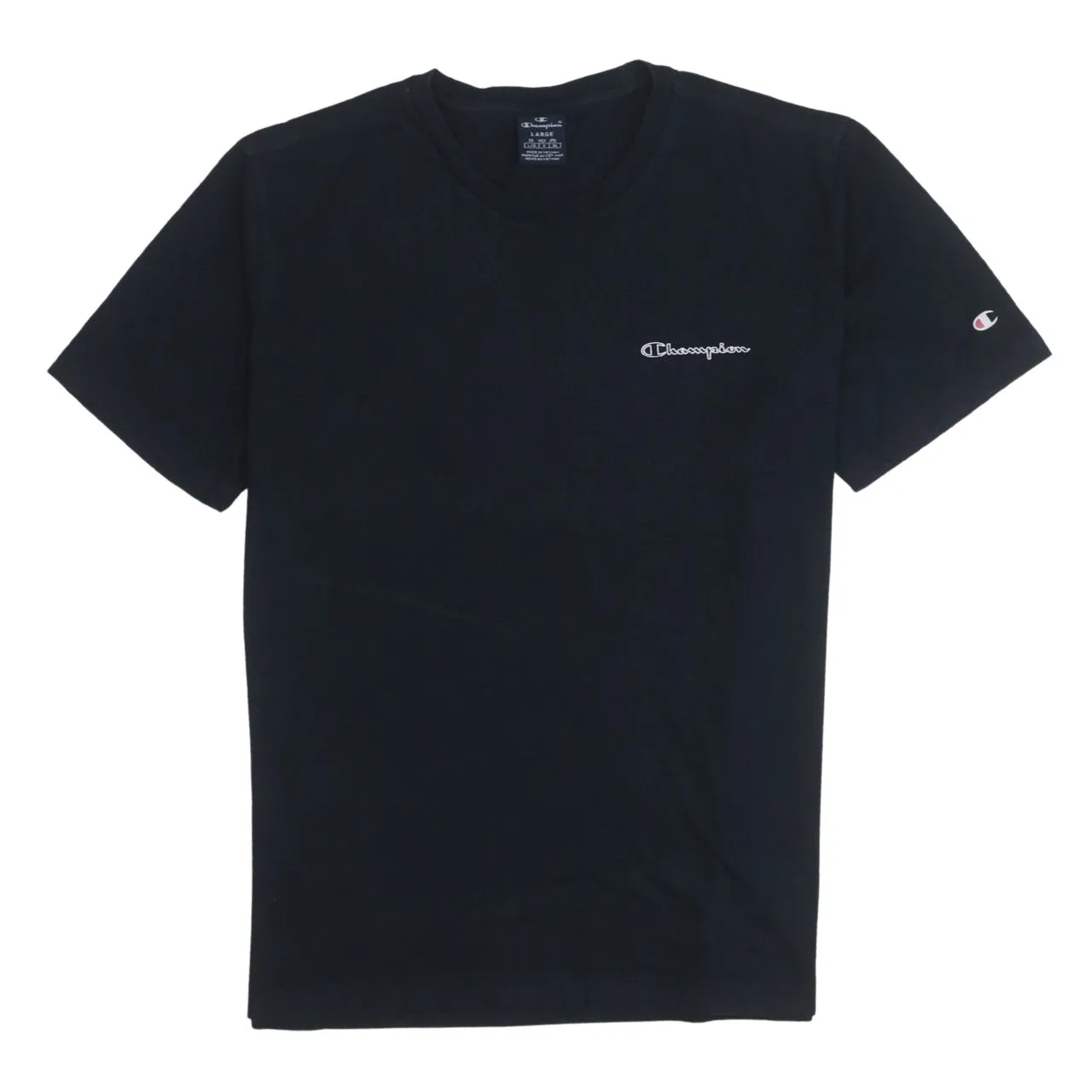 Champion 90's Short Sleeves Crew Neck T Shirt Large Black sold by Vintage Club