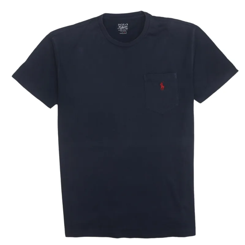 Polo Ralph Lauren 90's Short Sleeves Crew Neck T Shirt Small Navy Blue made by Polo by Ralph Lauren