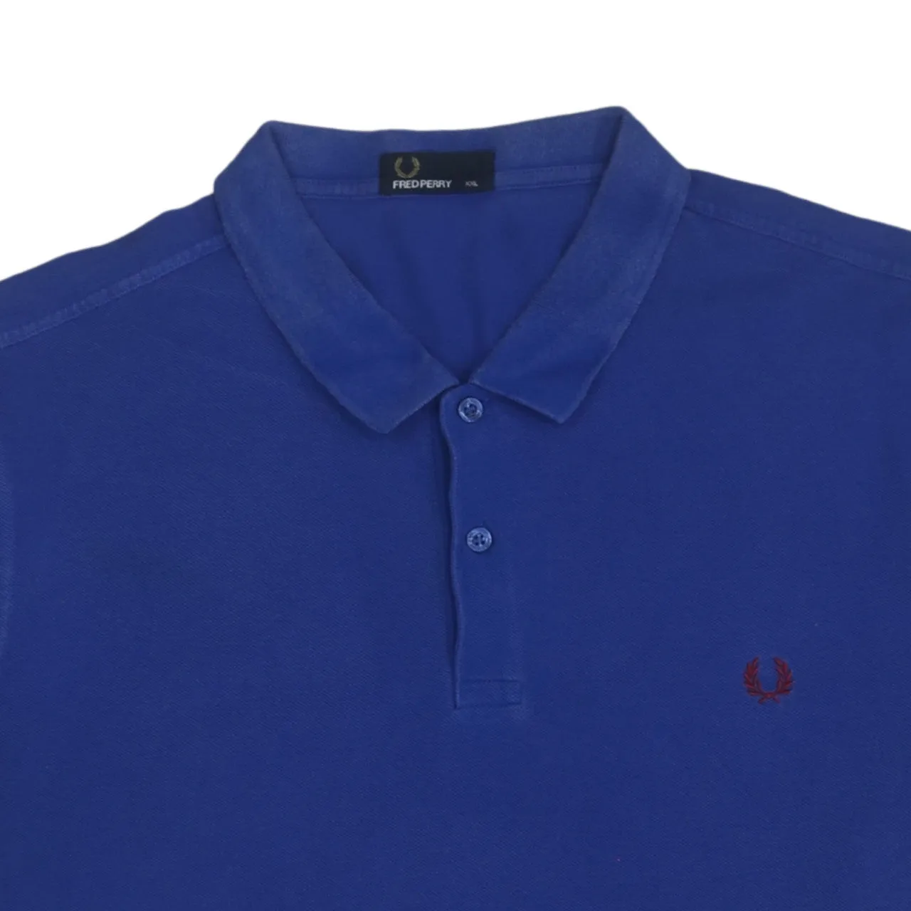 FRED PERRY 90's Short Sleeves Quarter Button Polo Shirt XXLarge (2XL) Blue sold by Vintage Club product image thumbnail 3