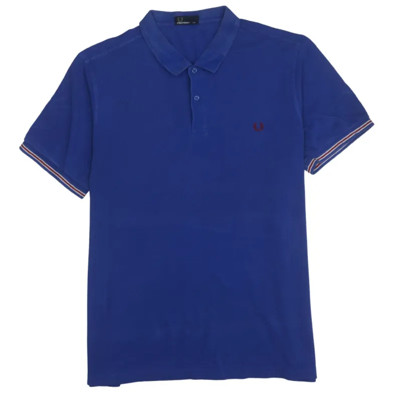 FRED PERRY 90's Short Sleeves Quarter Button Polo Shirt XXLarge (2XL) Blue sold by Vintage Club