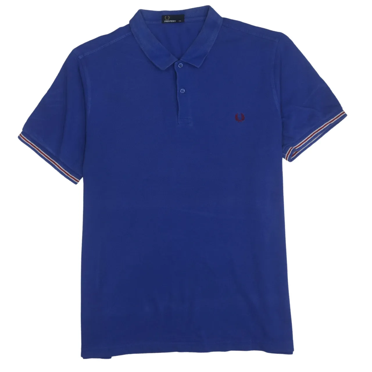 FRED PERRY 90's Short Sleeves Quarter Button Polo Shirt XXLarge (2XL) Blue sold by Vintage Club