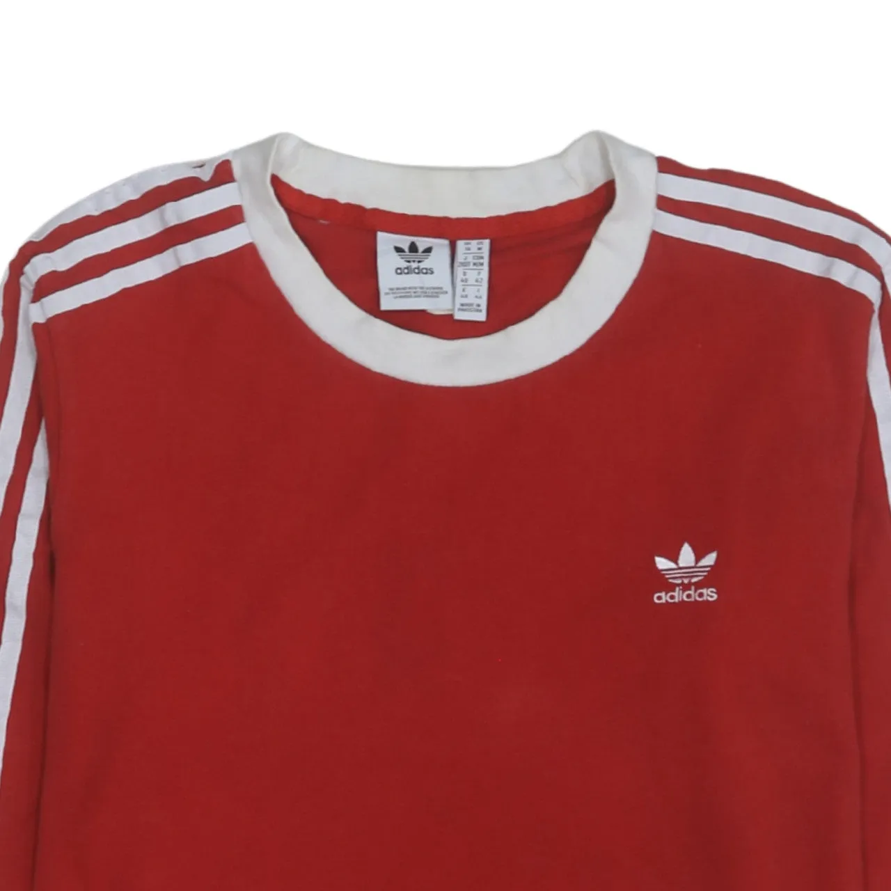 Adidas 90's Striped Sleeve Crew Neck Sweatshirt Medium Red sold by Vintage Club product image thumbnail 3
