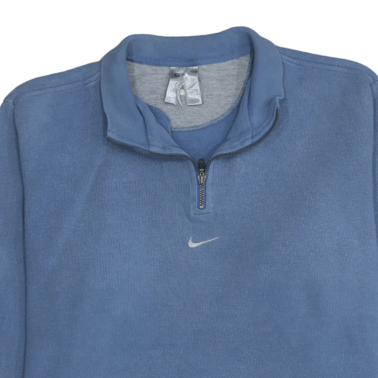 Nike 90's Center Middle Swoosh Quarter Zip Sweatshirt Large Blue sold by Vintage Club product image thumbnail 3