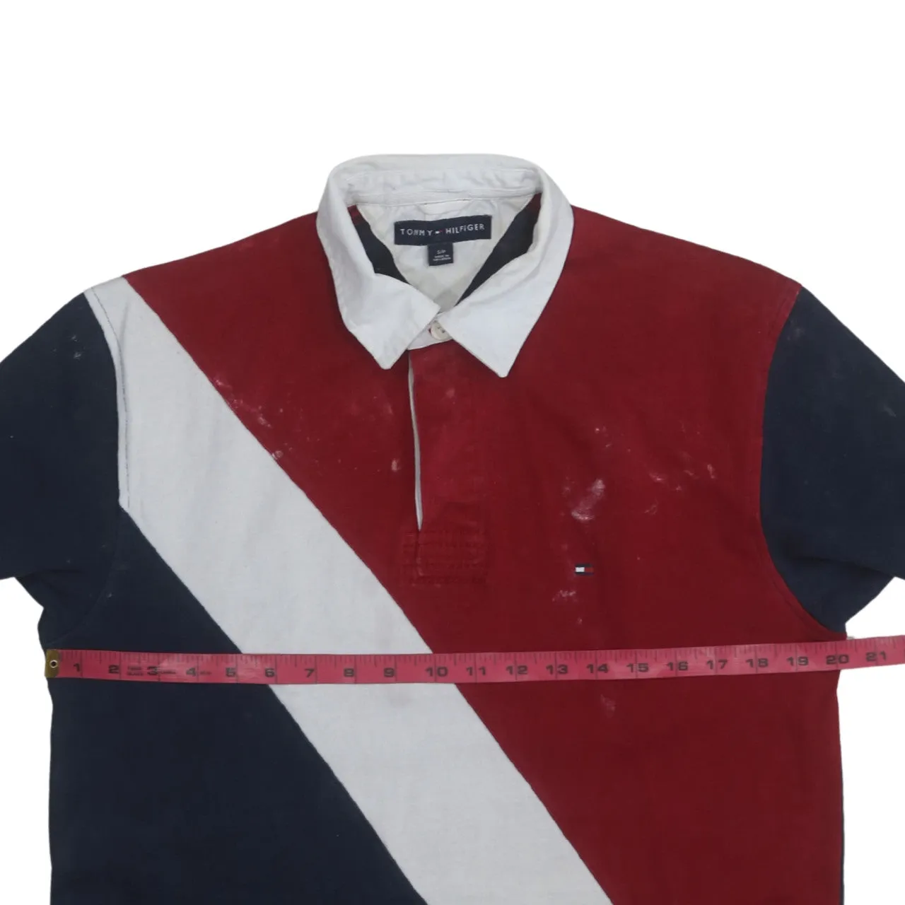 Tommy Hilfiger 90's Short Sleeves Quarter Button Polo Shirt Small Navy Blue sold by Vintage Club product image thumbnail 5