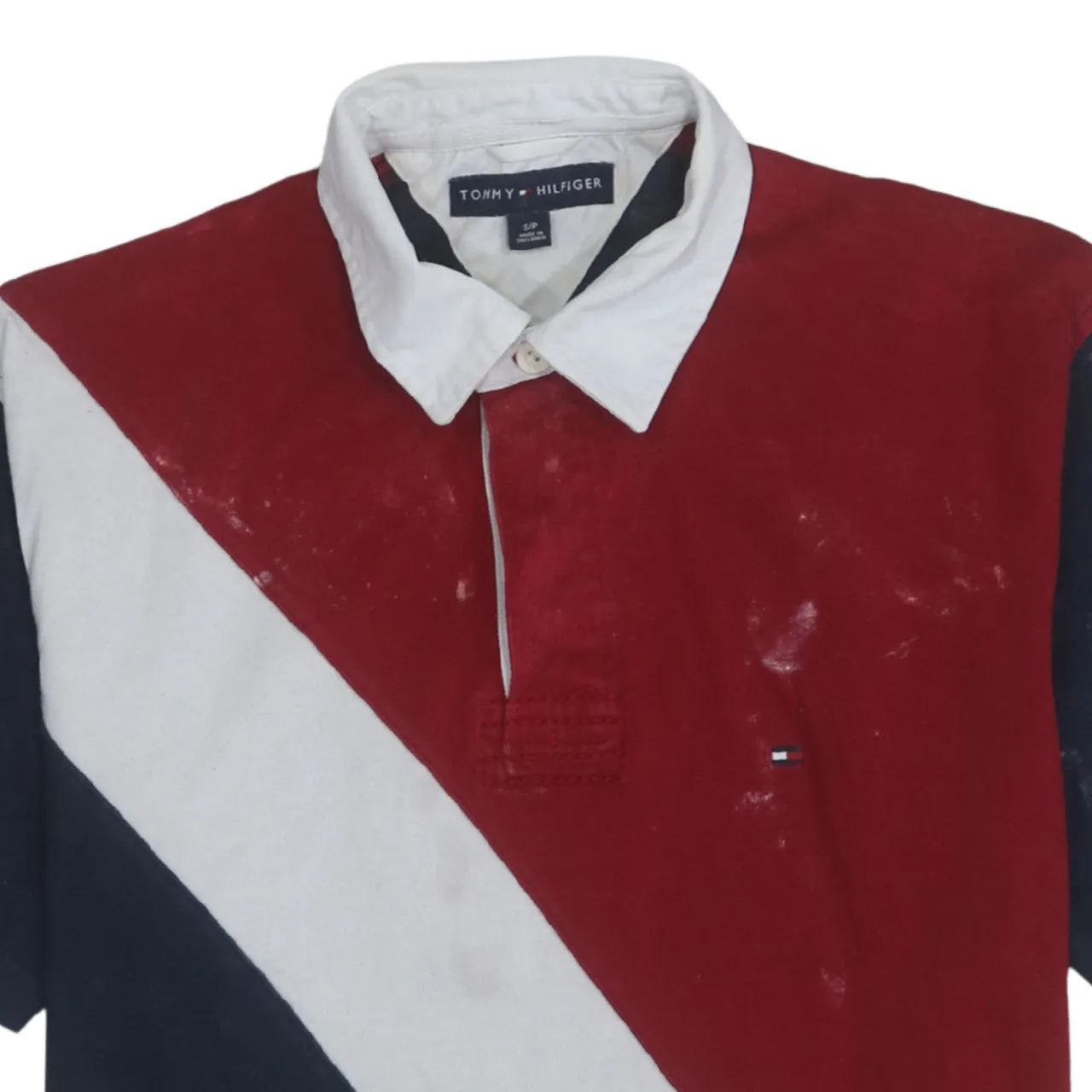 Tommy Hilfiger 90's Short Sleeves Quarter Button Polo Shirt Small Navy Blue sold by Vintage Club product image thumbnail 3