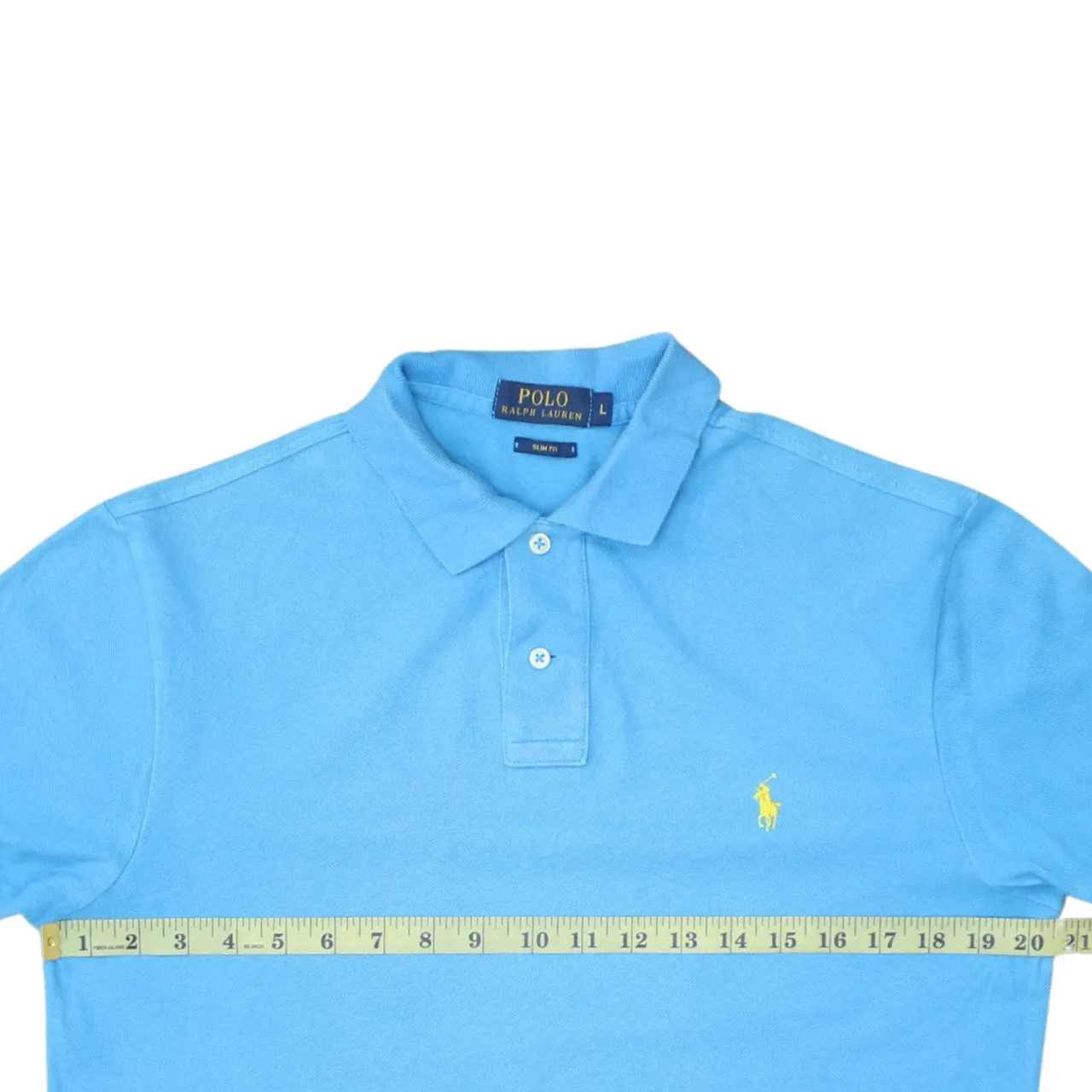 Polo Ralph Lauren 90's Short Sleeves Quarter Button Polo Shirt Large Blue sold by Vintage Club product image thumbnail 5