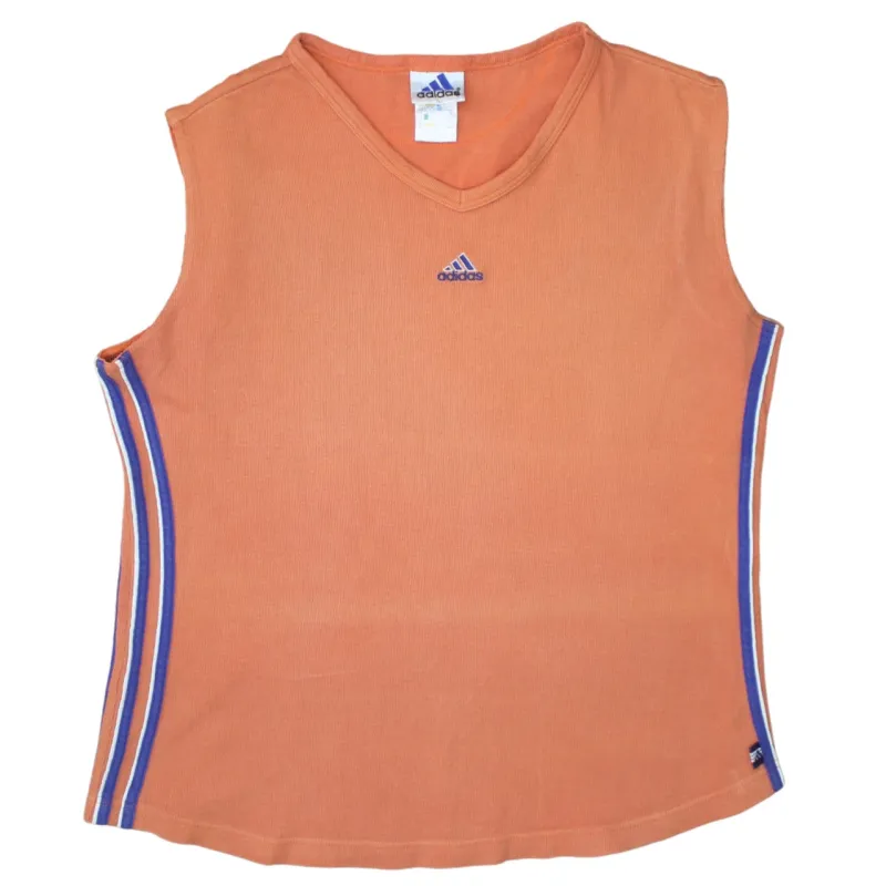 Adidas 90's Vest Sleeveless V Neck Vest Medium Orange made by Adidas
