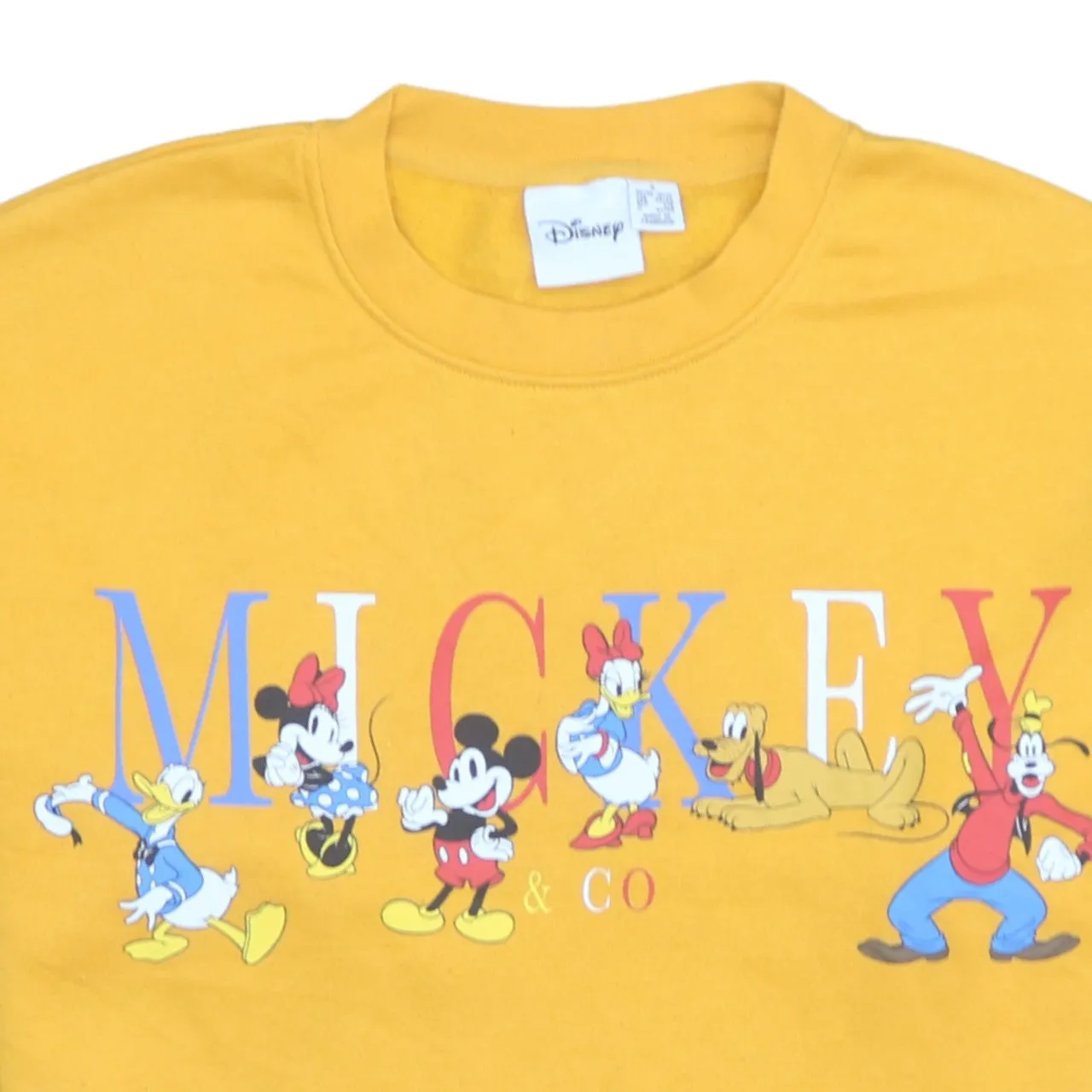 Disney 90's Mickey Mouse & Friends Crew Neck Sweatshirt Small Yellow sold by Vintage Club product image thumbnail 3