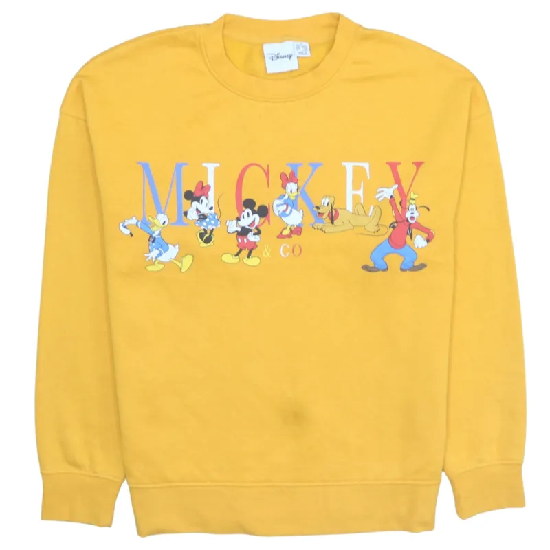 Disney 90's Mickey Mouse & Friends Crew Neck Sweatshirt Small Yellow sold by Vintage Club