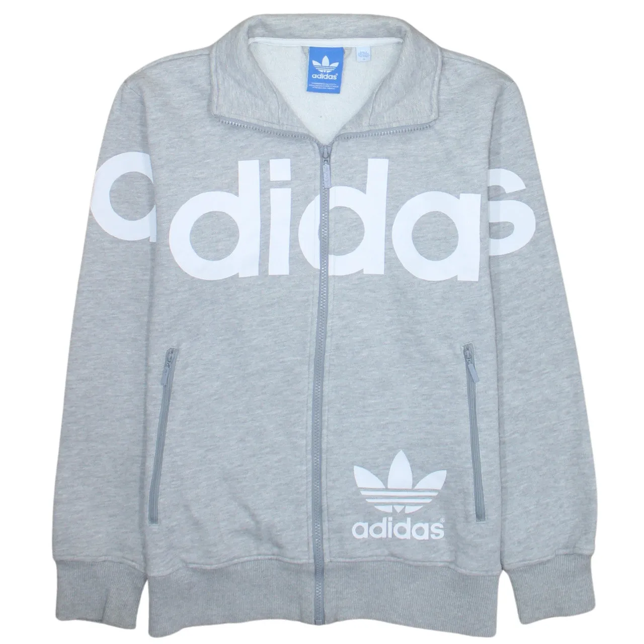 Adidas 90's Spellout Full Zip Up Sweatshirt Small Grey sold by Vintage Club