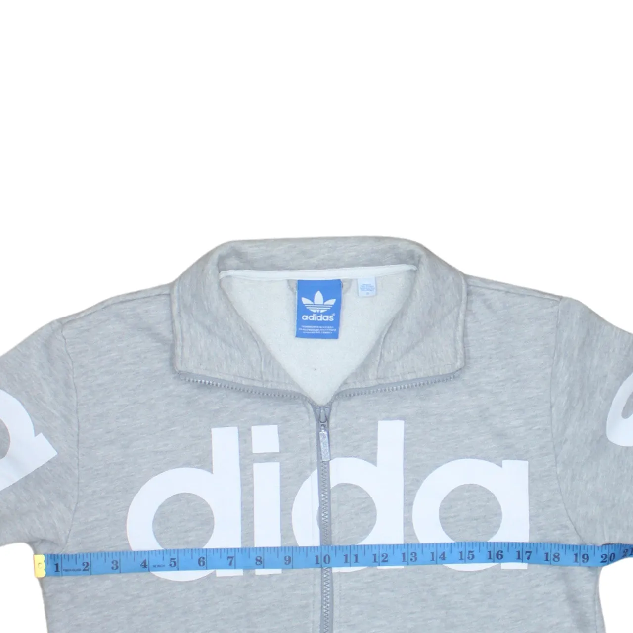 Adidas 90's Spellout Full Zip Up Sweatshirt Small Grey sold by Vintage Club product image thumbnail 5