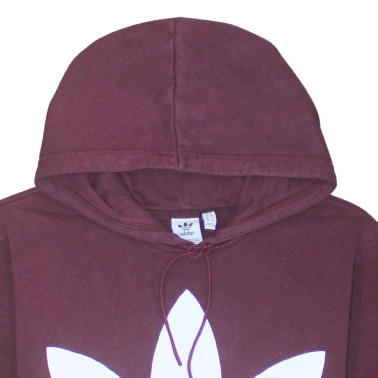 Adidas 90's Spellout Pullover Hoodie Small Burgundy Red sold by Vintage Club product image thumbnail 3