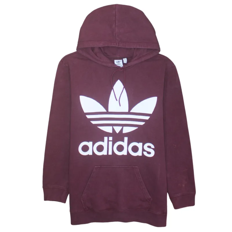 Adidas 90's Spellout Pullover Hoodie Small Burgundy Red sold by Vintage Club