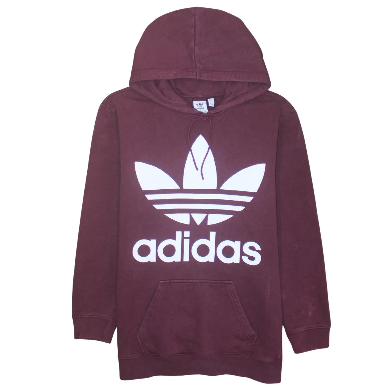 Adidas 90's Spellout Pullover Hoodie Small Burgundy Red sold by Vintage Club