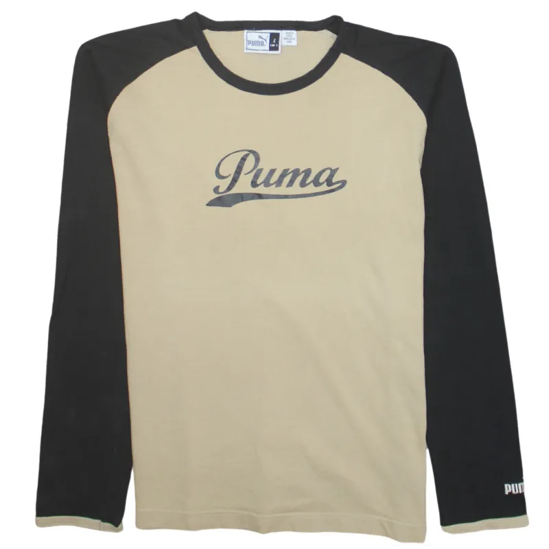 Puma 90's Spellout Crew Neck Sweatshirt Large Beige Cream made by Puma