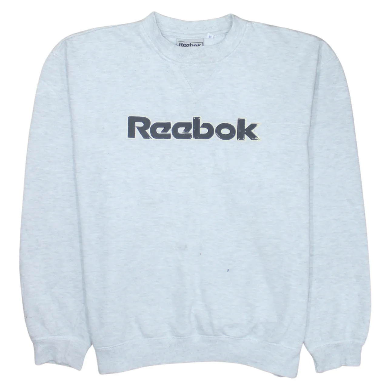 Reebok 90's Spellout Crew Neck Sweatshirt Medium Grey sold by Vintage Club