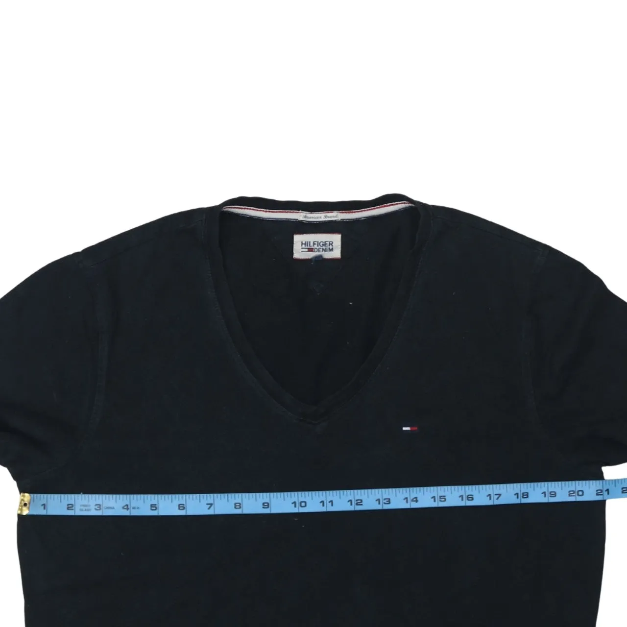 Tommy Hilfiger 90's Short Sleeves V Neck T Shirt XLarge Black sold by Vintage Club product image thumbnail 5