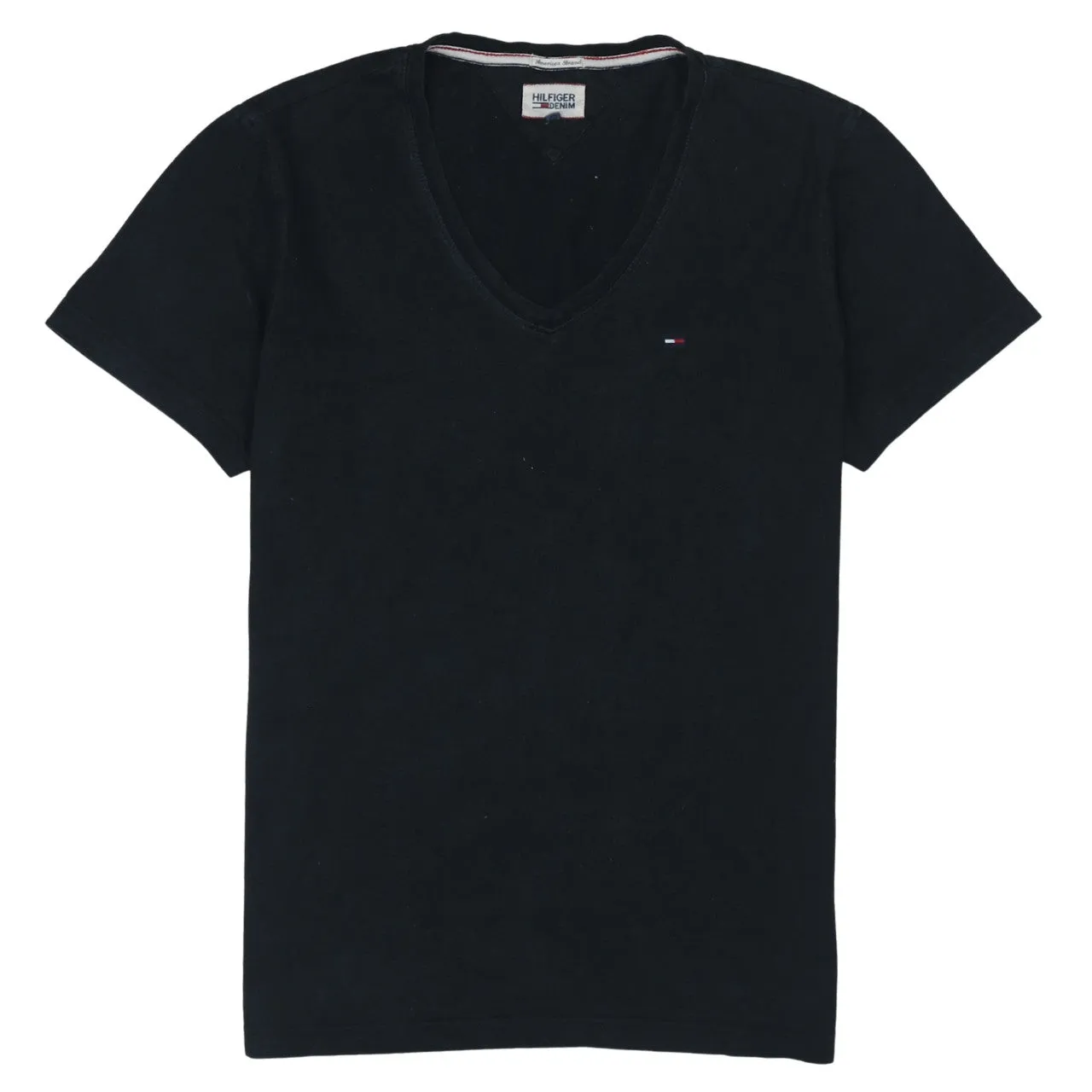 Tommy Hilfiger 90's Short Sleeves V Neck T Shirt XLarge Black sold by Vintage Club