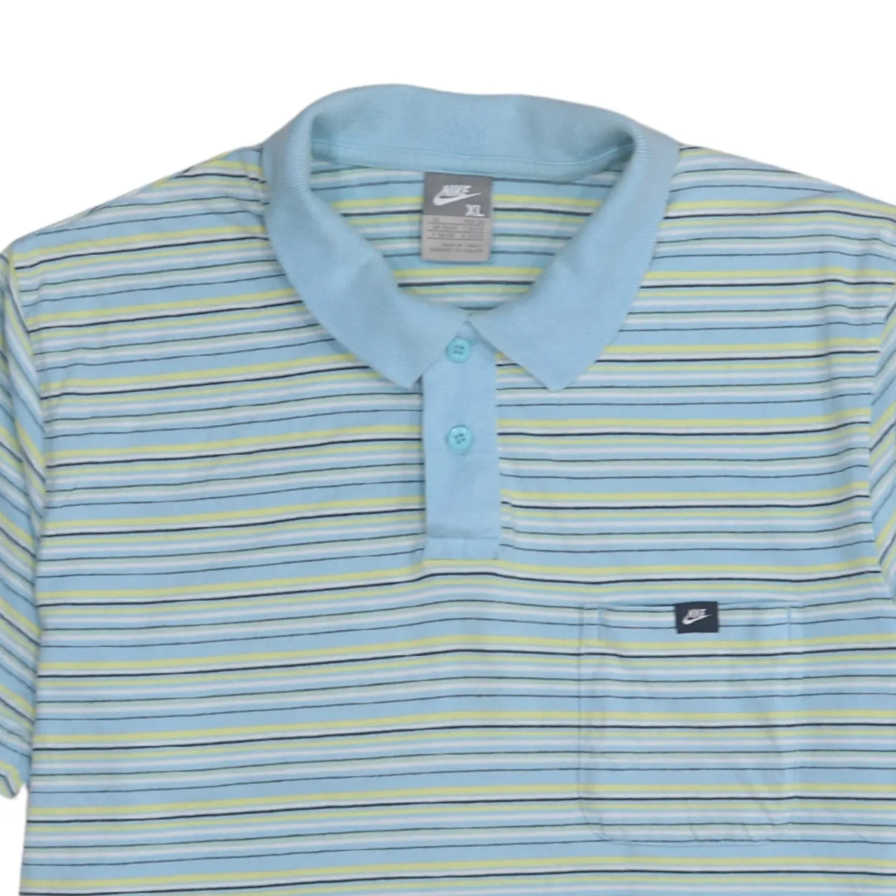 Nike 90's Short Sleeves Quarter Button Polo Shirt XLarge Blue sold by Vintage Club product image thumbnail 3