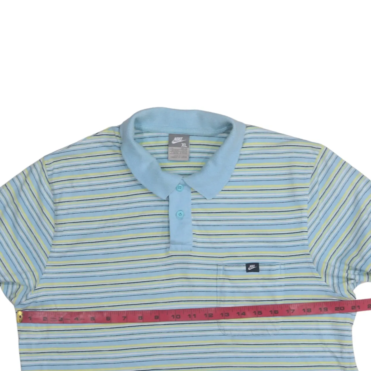 Nike 90's Short Sleeves Quarter Button Polo Shirt XLarge Blue sold by Vintage Club product image thumbnail 5