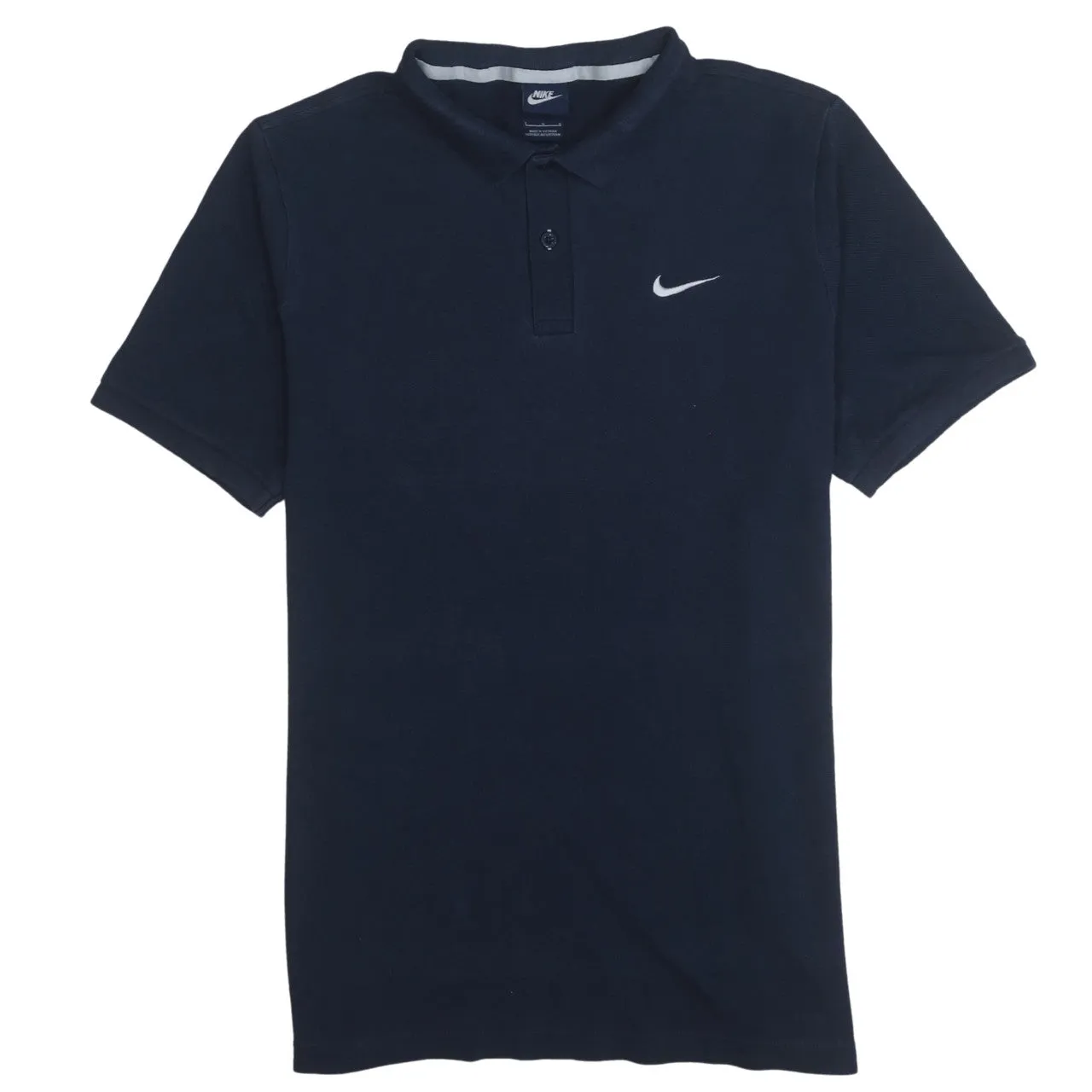 Nike 90's Swoosh Short Sleeves Polo Shirt Large Navy Blue sold by Vintage Club
