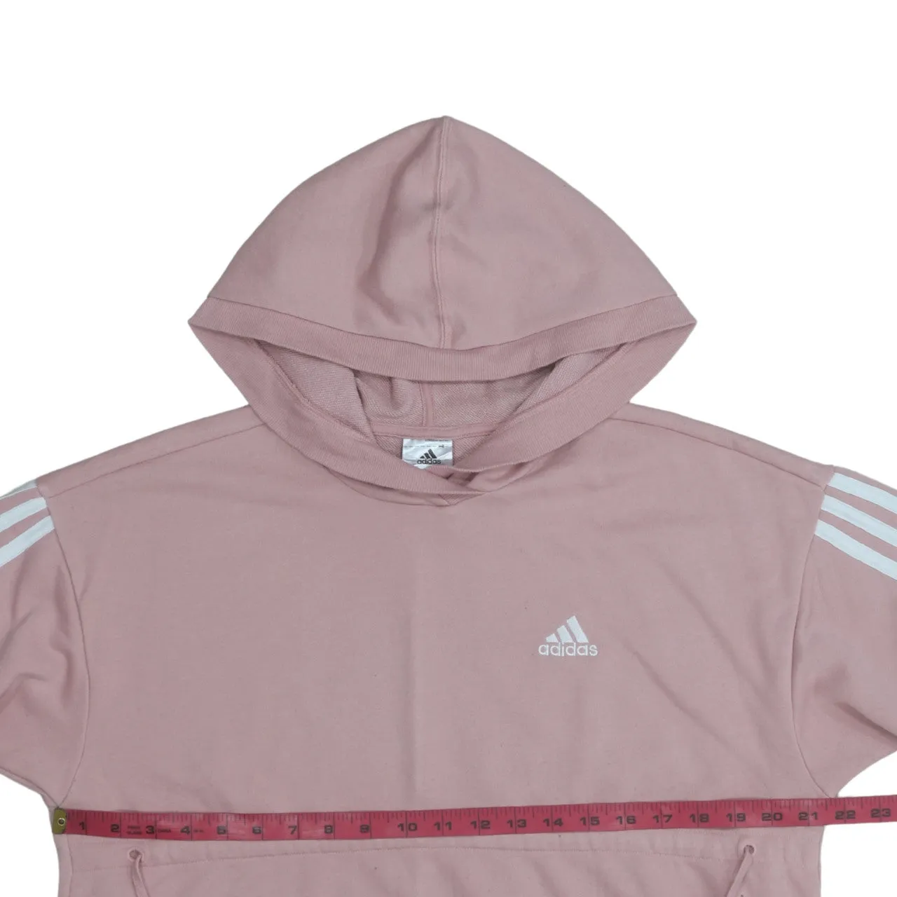 Adidas 90's Striped Sleeve Pullover Hoodie Small Pink sold by Vintage Club product image thumbnail 5
