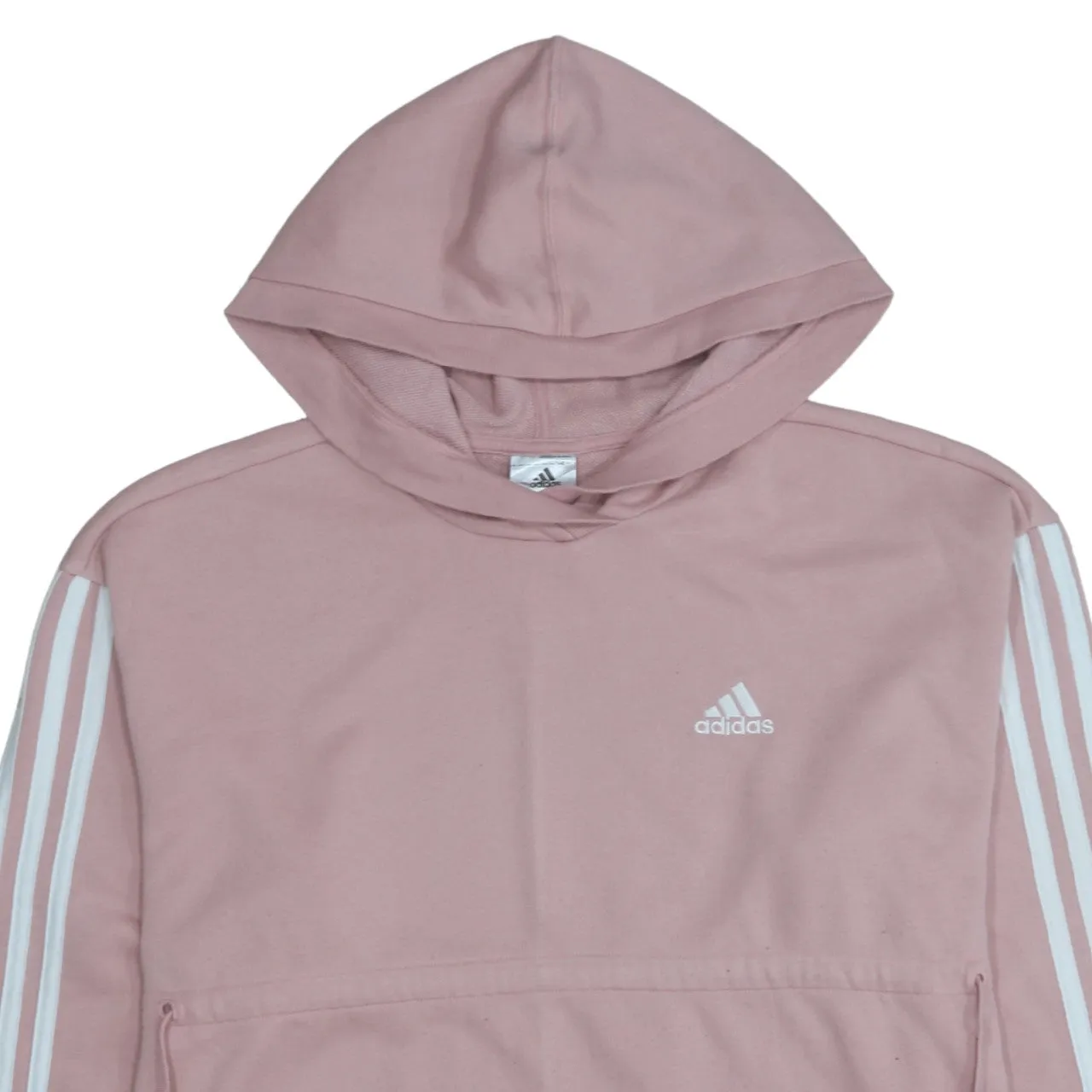 Adidas 90's Striped Sleeve Pullover Hoodie Small Pink sold by Vintage Club product image thumbnail 3