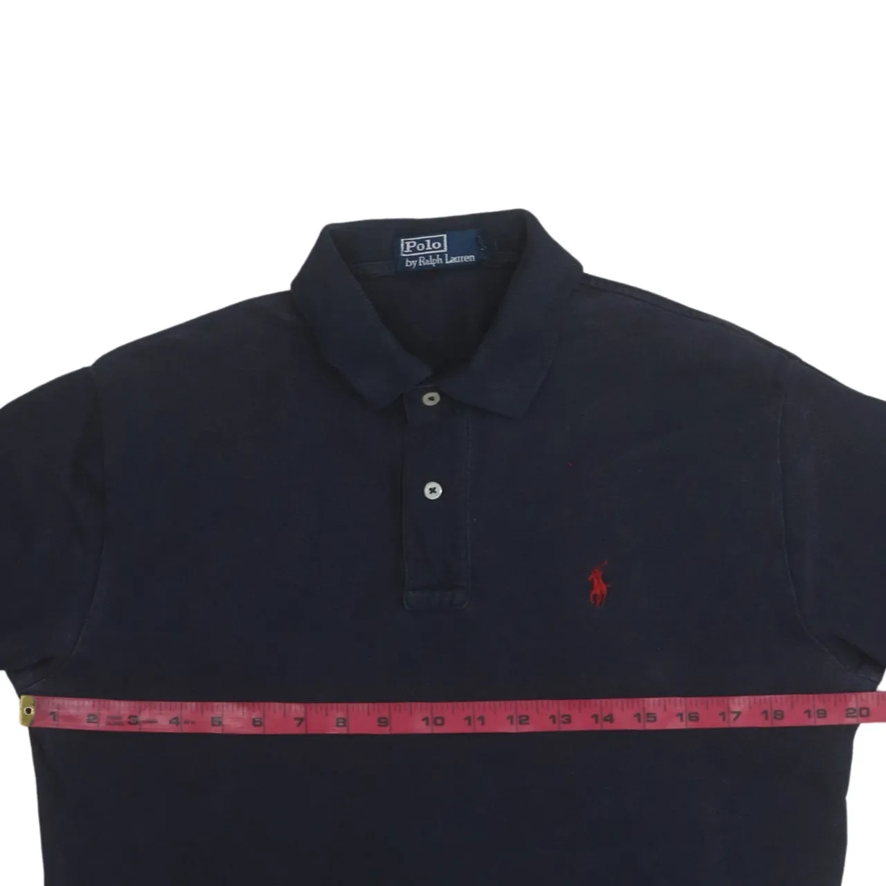 Polo Ralph Lauren 90's Long Sleeve Quarter Button Polo Shirt Small Navy Blue sold by Vintage Club product image thumbnail 5