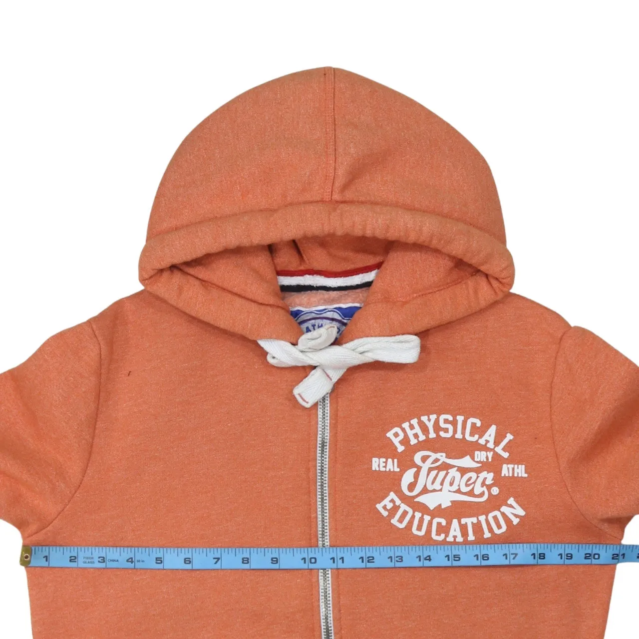 Super Dry 90's Drawstring Pockets Full Zip Up Hoodie Small Orange sold by Vintage Club product image thumbnail 5