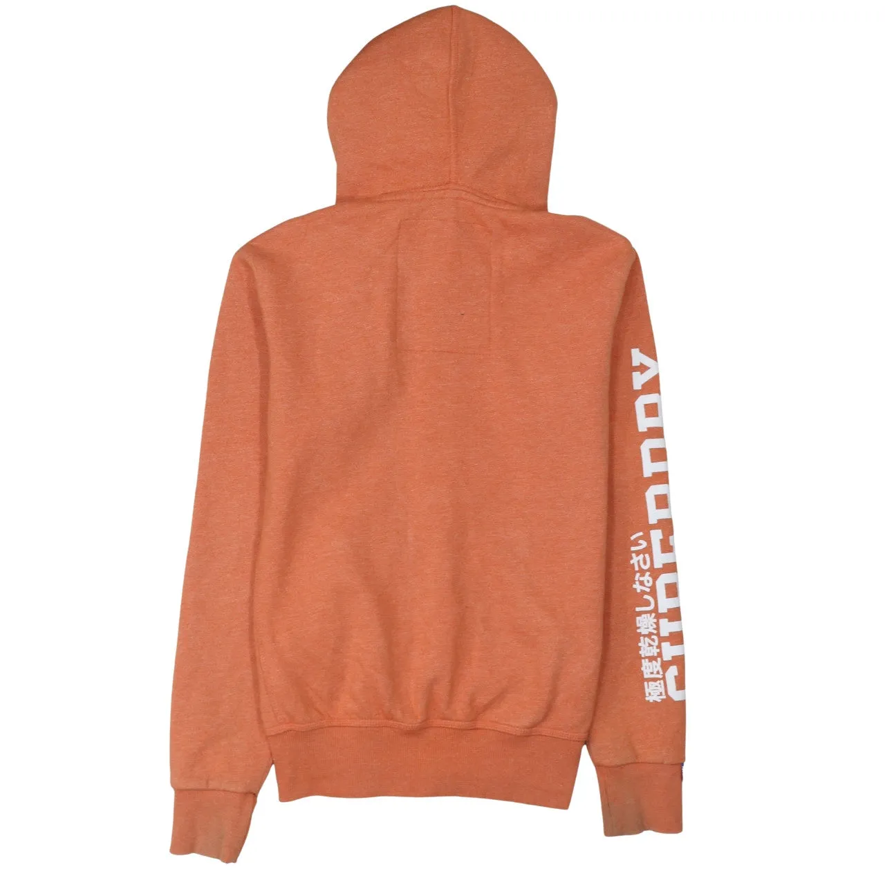 Super Dry 90's Drawstring Pockets Full Zip Up Hoodie Small Orange sold by Vintage Club product image thumbnail 2