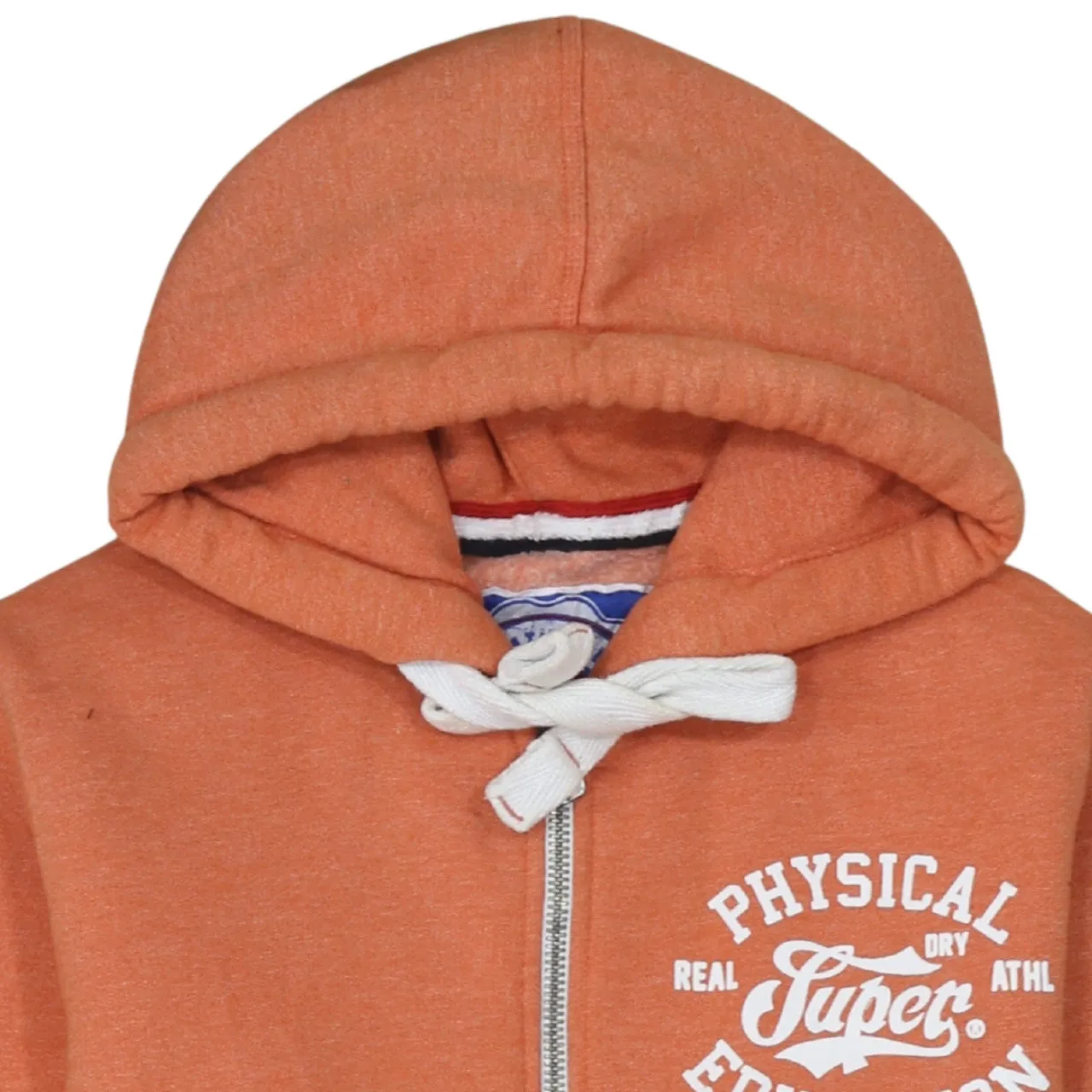 Super Dry 90's Drawstring Pockets Full Zip Up Hoodie Small Orange sold by Vintage Club product image thumbnail 3