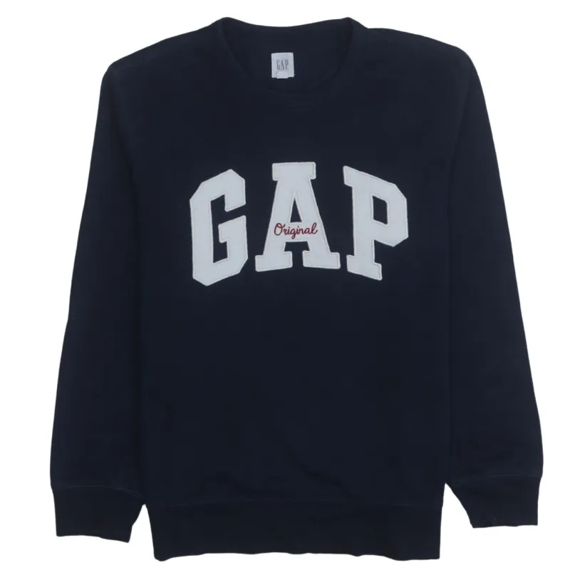 Gap 90's Spellout Crew Neck Sweatshirt Medium Navy Blue sold by Vintage Club