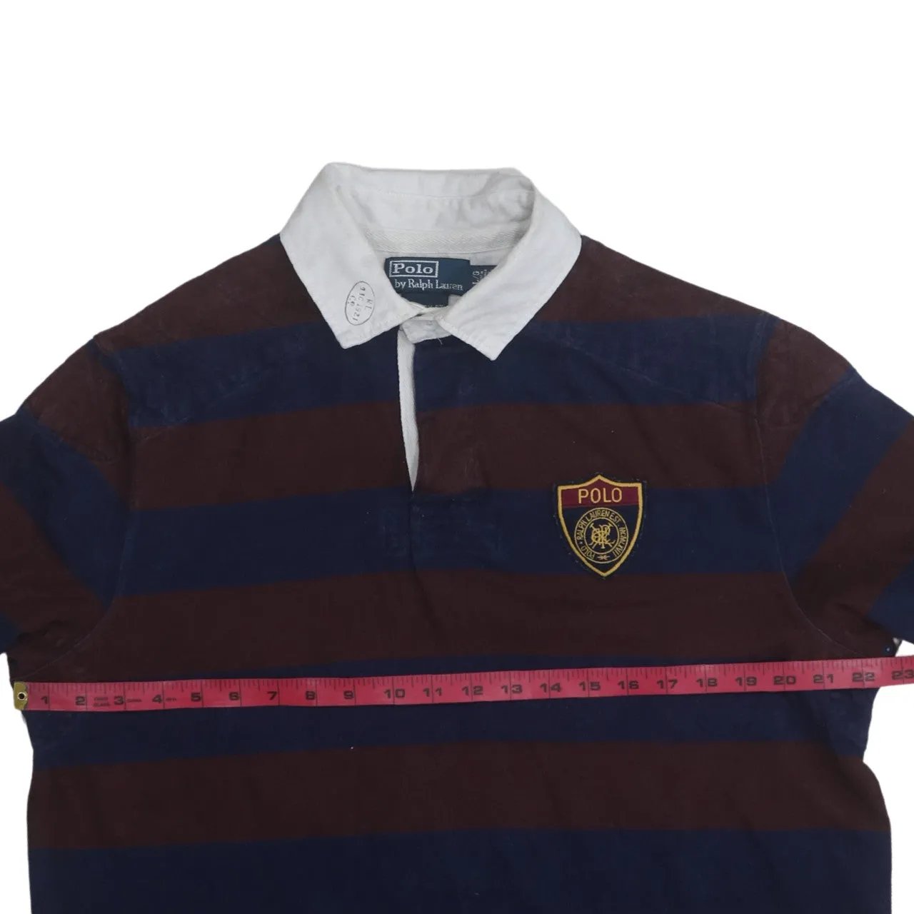 Polo Ralph Lauren 90's Long Sleeve Quarter Button Polo Shirt Large Navy Blue sold by Vintage Club product image thumbnail 5