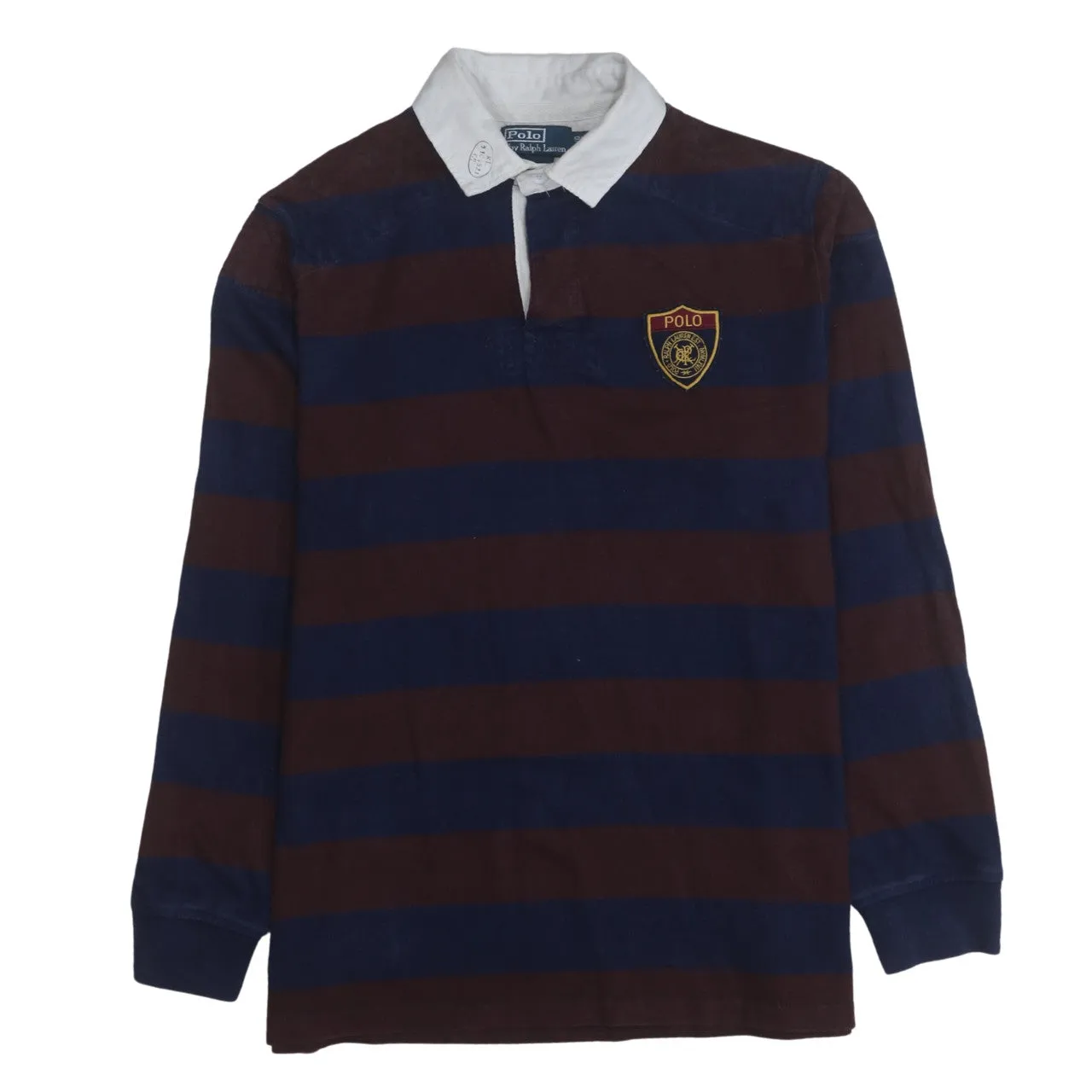 Polo Ralph Lauren 90's Long Sleeve Quarter Button Polo Shirt Large Navy Blue sold by Vintage Club