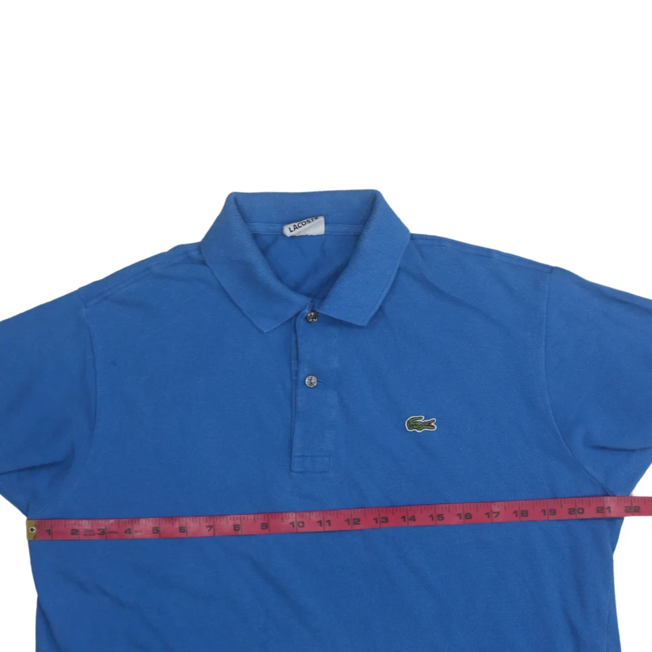 Lacoste 90's Short Sleeves Quarter Button Polo Shirt Large Blue sold by Vintage Club product image thumbnail 5
