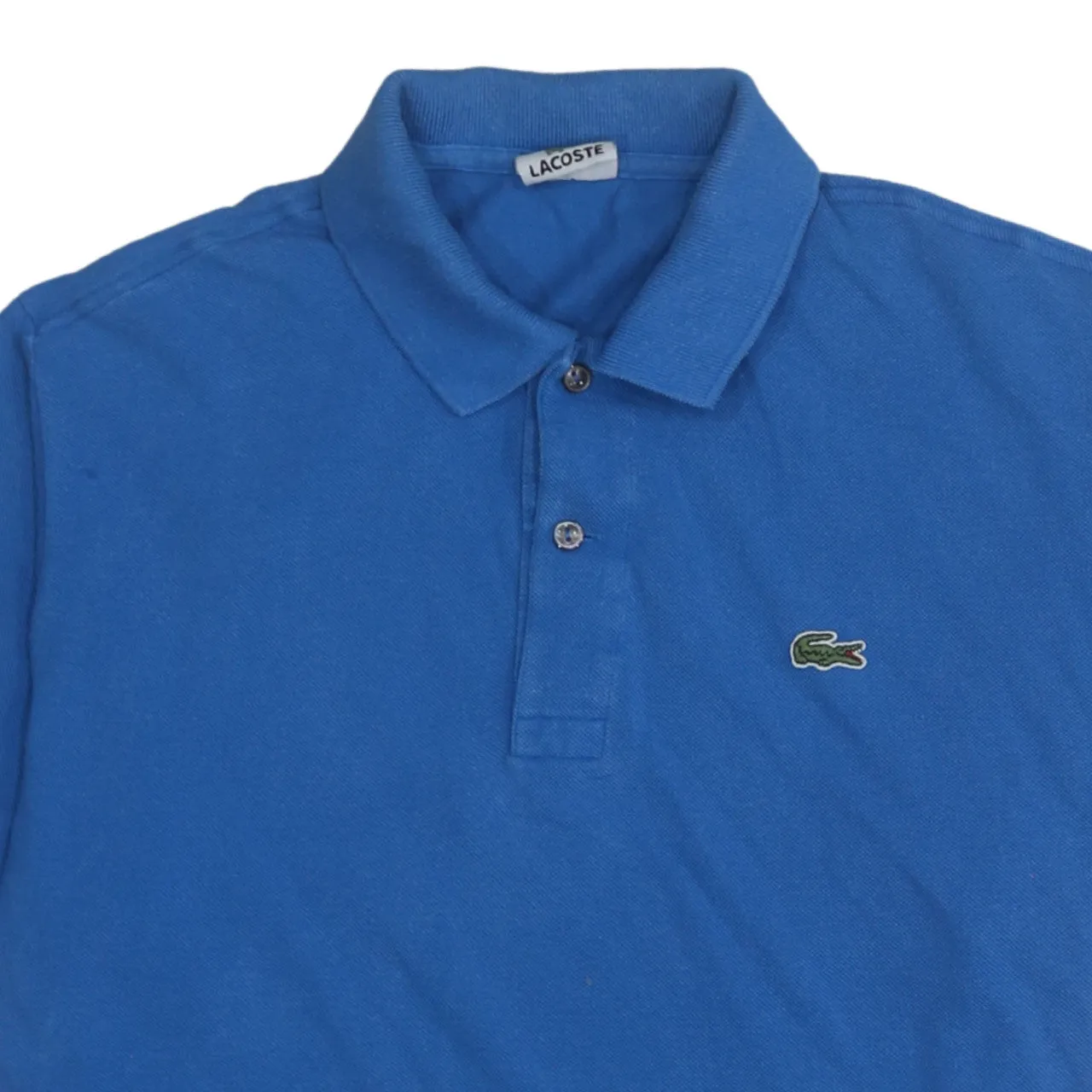Lacoste 90's Short Sleeves Quarter Button Polo Shirt Large Blue sold by Vintage Club product image thumbnail 3