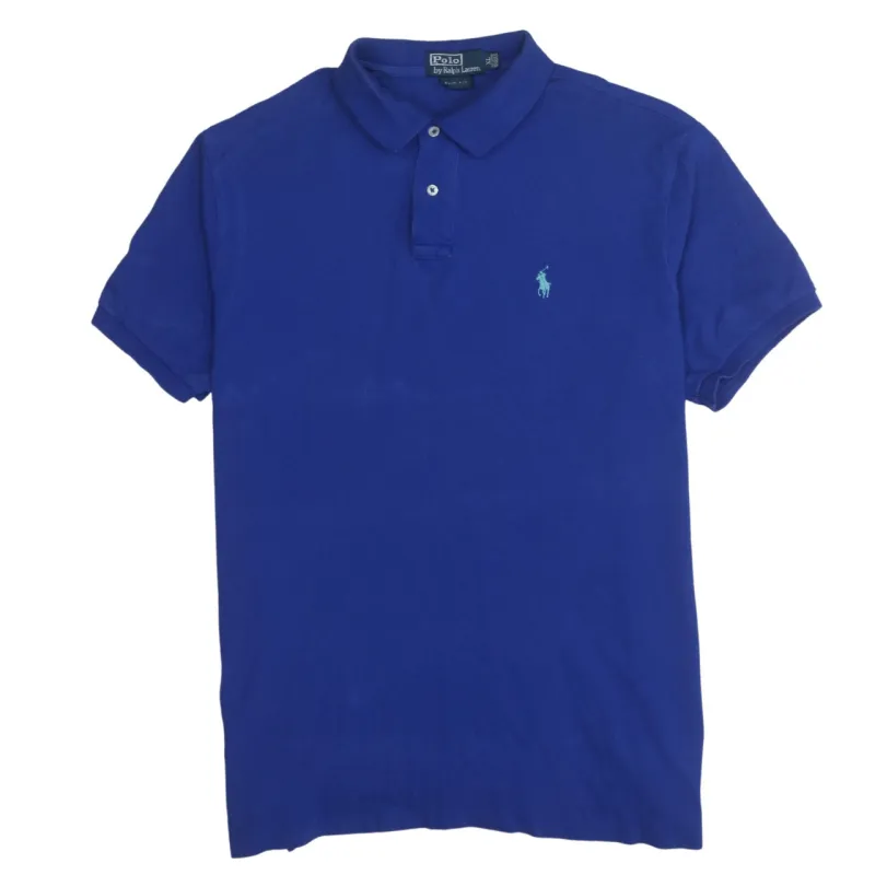 Polo Ralph Lauren 90's Short Sleeves Quarter Button Polo Shirt XLarge Blue sold by Vintage Club
