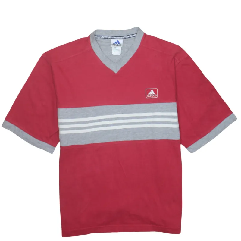 Adidas 90's Short Sleeves V Neck T Shirt XLarge Red sold by Vintage Club