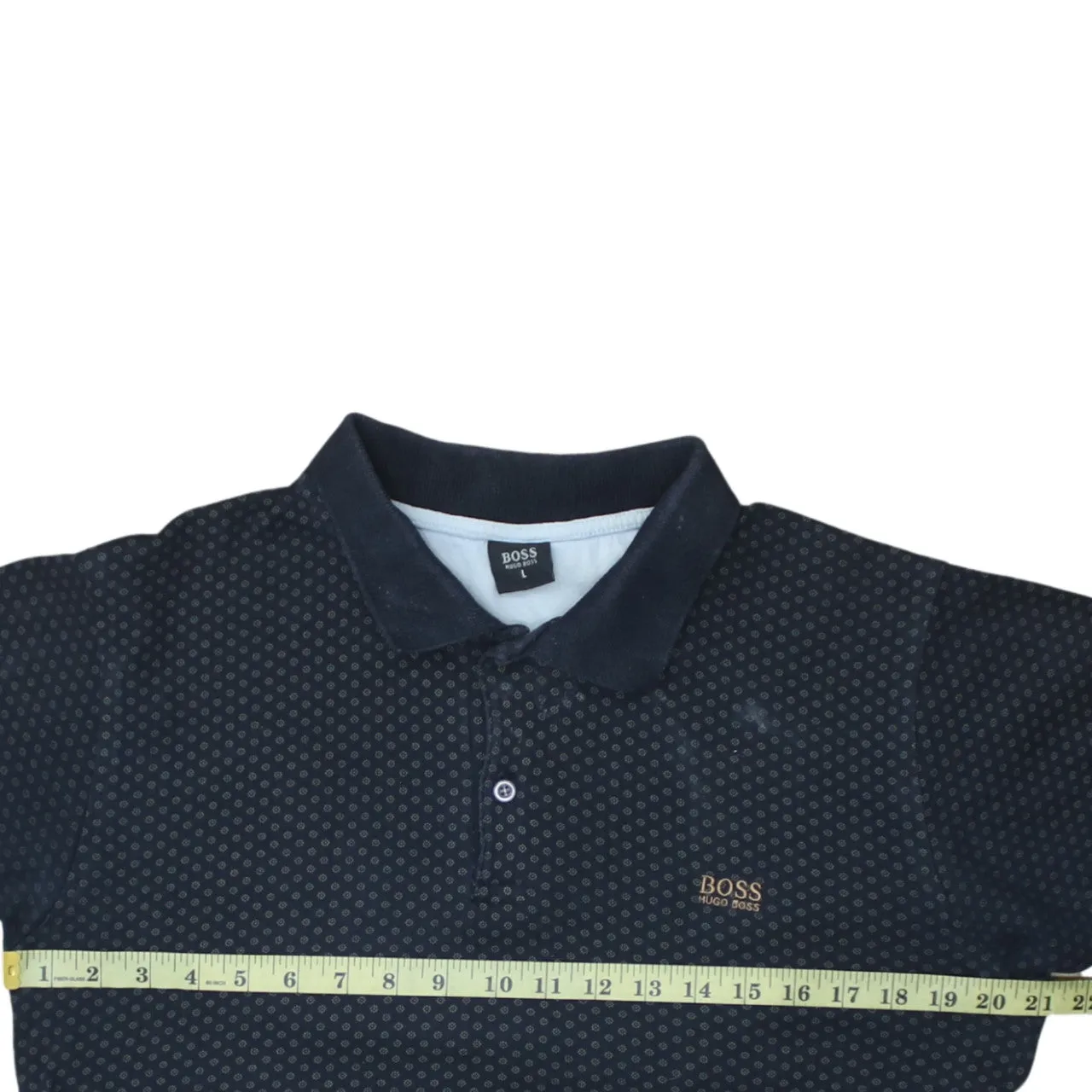 HUGO BOSS 90's Short Sleeves Quarter Button Polo Shirt Large Black sold by Vintage Club product image thumbnail 5