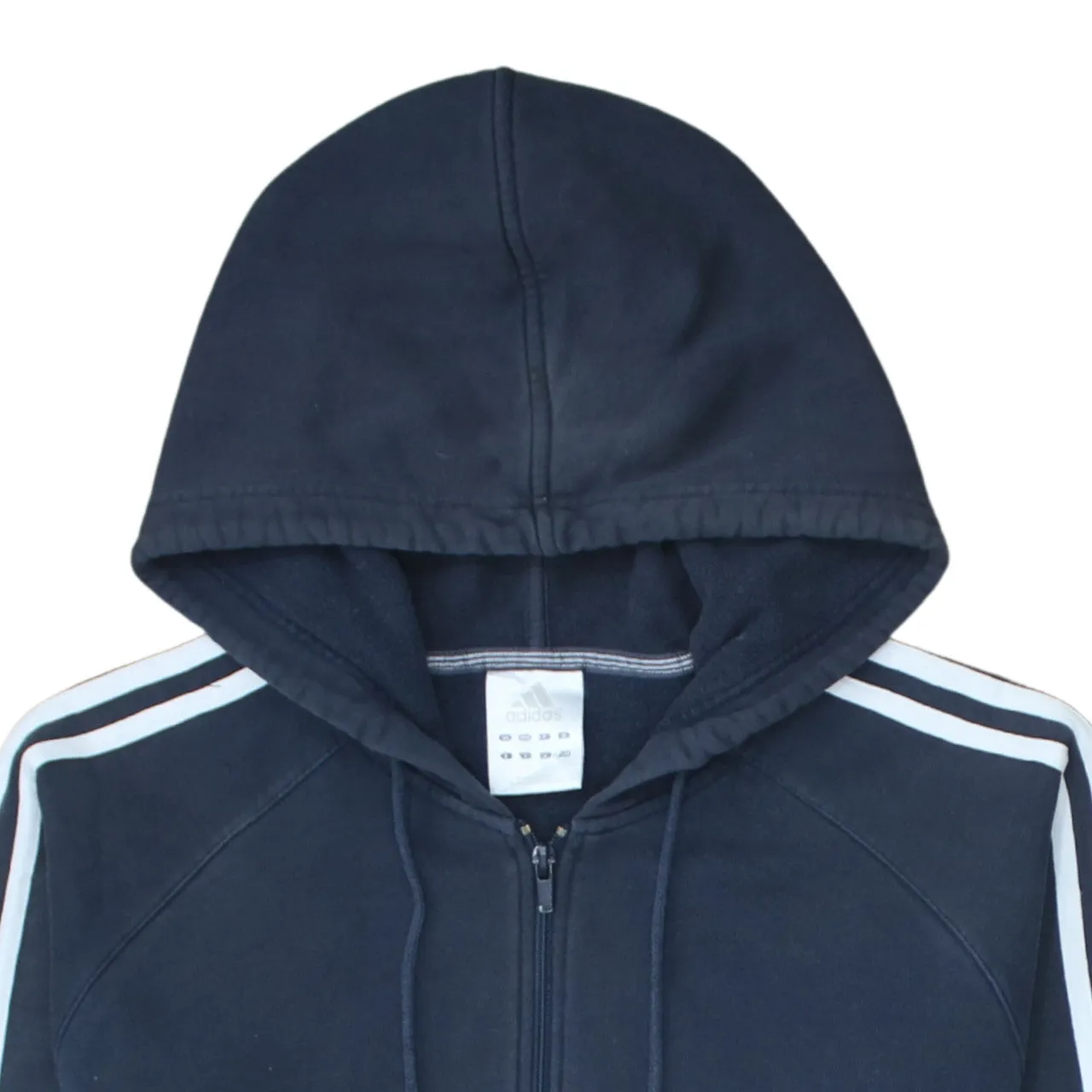Adidas 90's Striped Sleeve Full Zip Up Hoodie Large Navy Blue sold by Vintage Club product image thumbnail 3