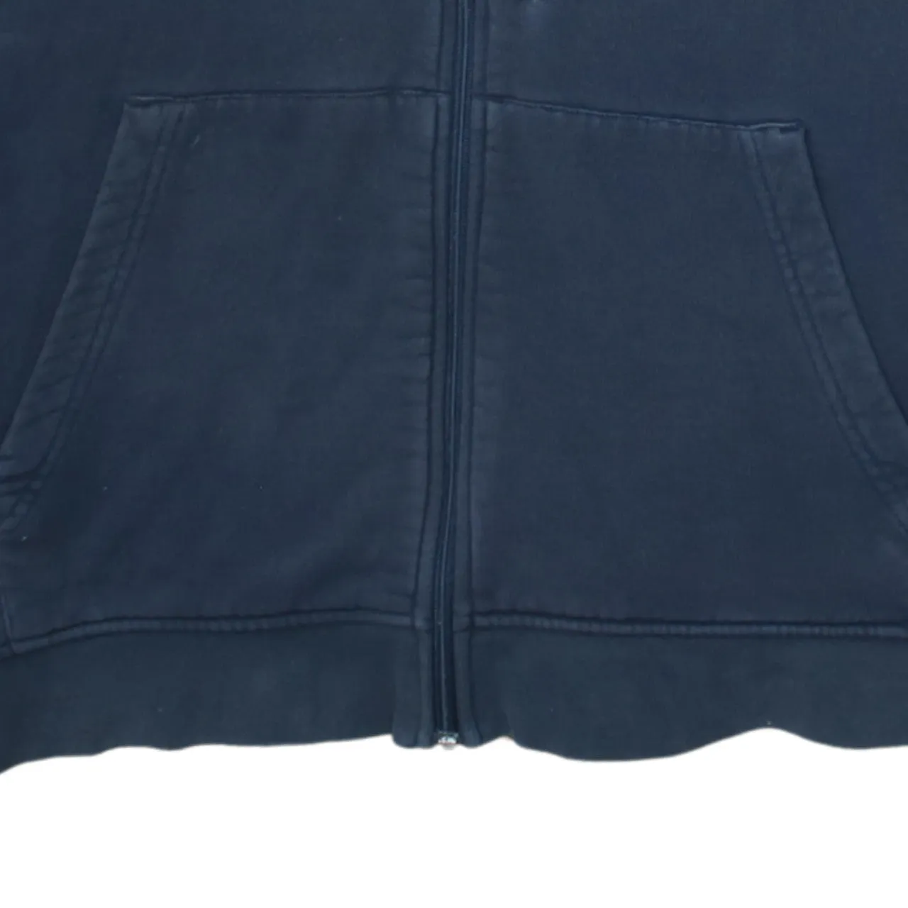 Adidas 90's Striped Sleeve Full Zip Up Hoodie Large Navy Blue sold by Vintage Club product image thumbnail 4