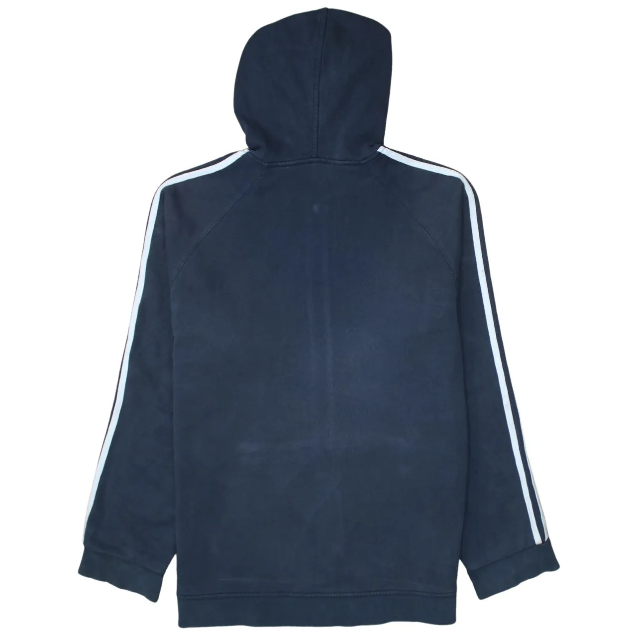 Adidas 90's Striped Sleeve Full Zip Up Hoodie Large Navy Blue sold by Vintage Club product image thumbnail 2