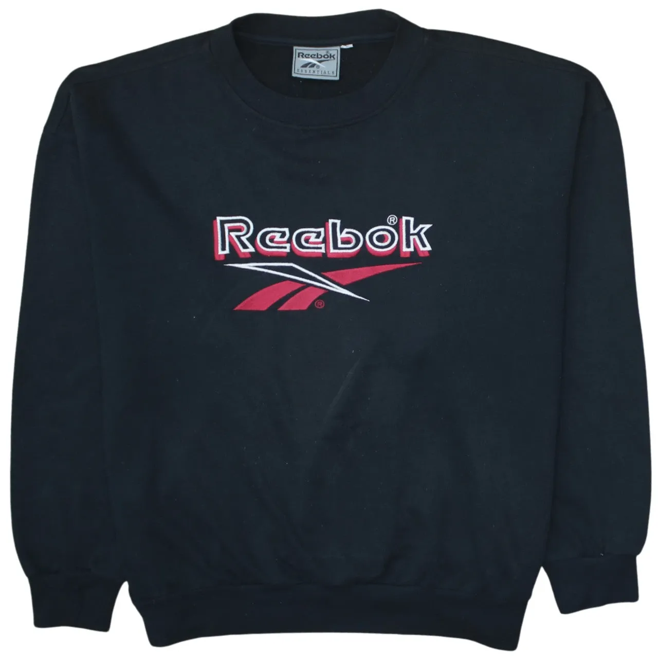 Reebok 90's Spellout Crew Neck Sweatshirt Large Black sold by Vintage Club