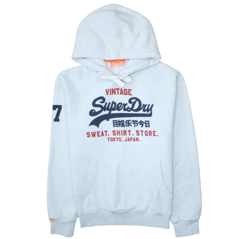 Super Dry 90's Spellout Pullover Hoodie XXLarge (2XL) Grey sold by Vintage Club