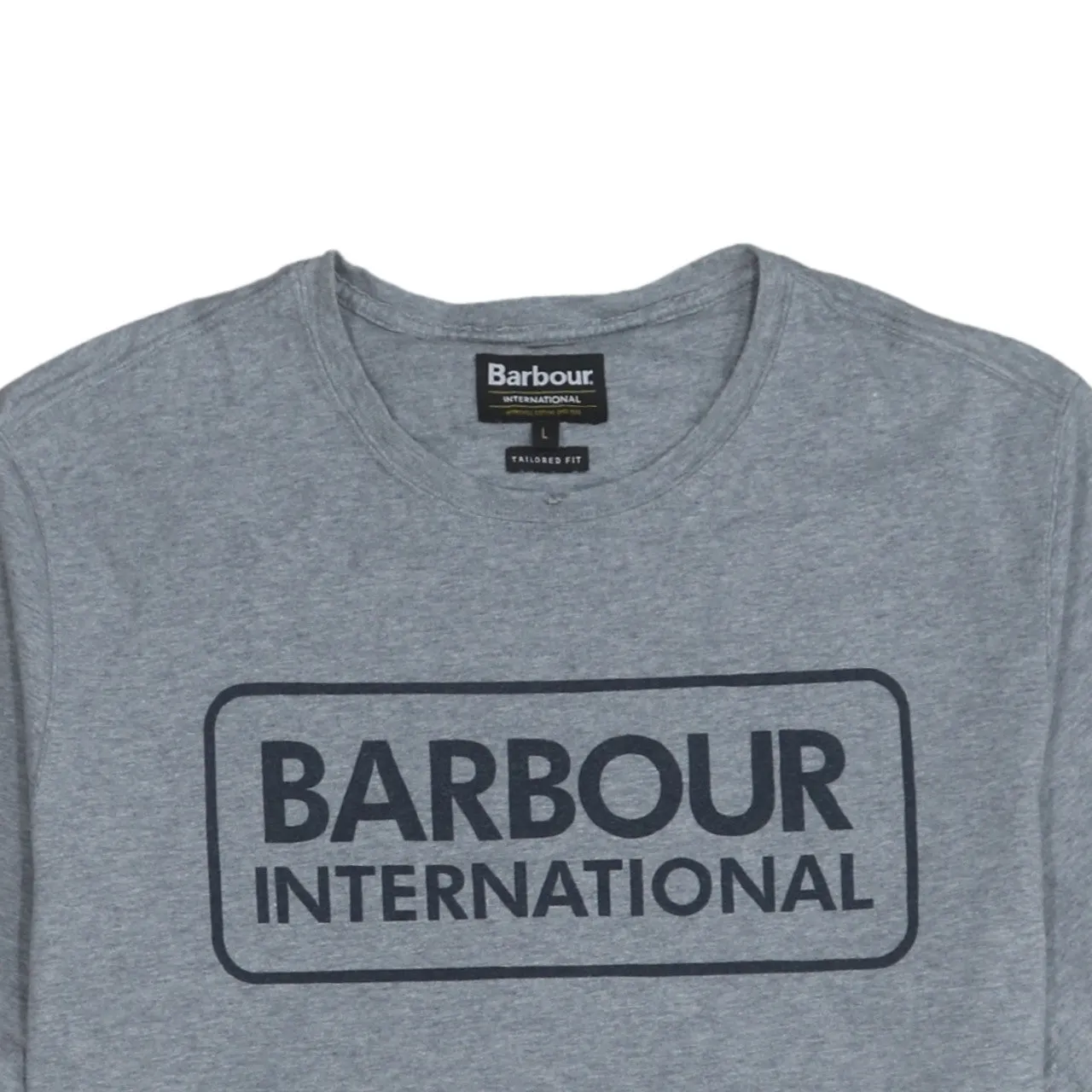 Barbour 90's Spellout Short Sleeves T Shirt Large Grey sold by Vintage Club product image thumbnail 3